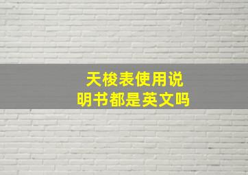 天梭表使用说明书都是英文吗