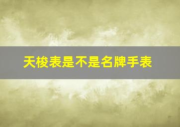 天梭表是不是名牌手表