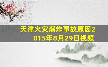 天津火灾爆炸事故原因2015年8月29日视频