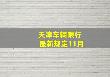 天津车辆限行最新规定11月