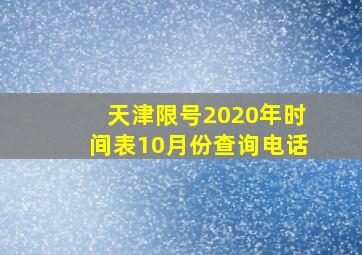 天津限号2020年时间表10月份查询电话