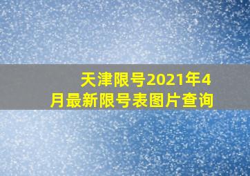 天津限号2021年4月最新限号表图片查询