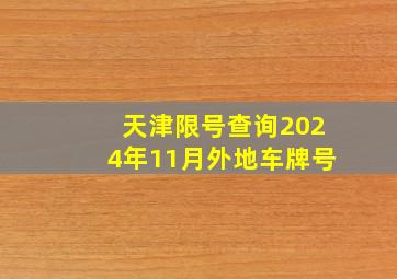 天津限号查询2024年11月外地车牌号