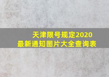 天津限号规定2020最新通知图片大全查询表