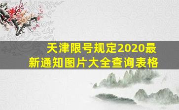 天津限号规定2020最新通知图片大全查询表格