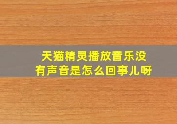 天猫精灵播放音乐没有声音是怎么回事儿呀