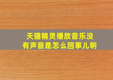 天猫精灵播放音乐没有声音是怎么回事儿啊