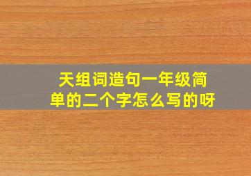 天组词造句一年级简单的二个字怎么写的呀