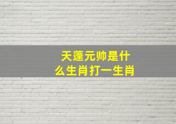 天蓬元帅是什么生肖打一生肖