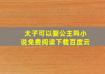 太子可以娶公主吗小说免费阅读下载百度云