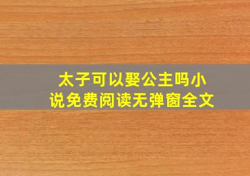 太子可以娶公主吗小说免费阅读无弹窗全文