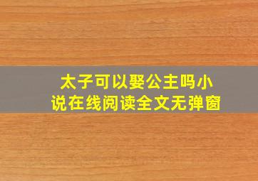 太子可以娶公主吗小说在线阅读全文无弹窗