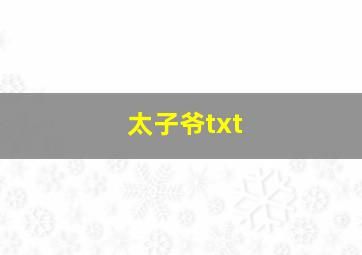 太子爷txt