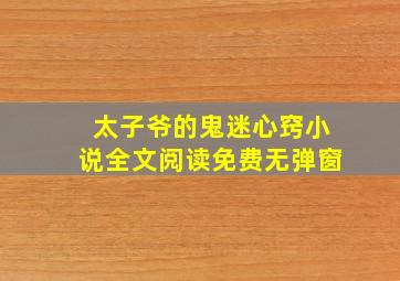 太子爷的鬼迷心窍小说全文阅读免费无弹窗