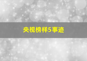 央视榜样5事迹