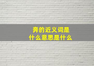 奔的近义词是什么意思是什么