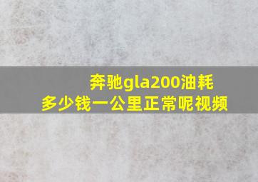 奔驰gla200油耗多少钱一公里正常呢视频