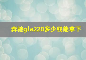 奔驰gla220多少钱能拿下