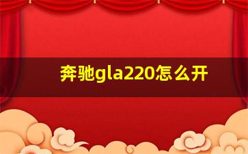 奔驰gla220怎么开