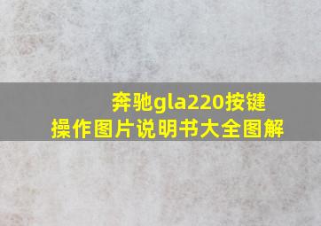 奔驰gla220按键操作图片说明书大全图解