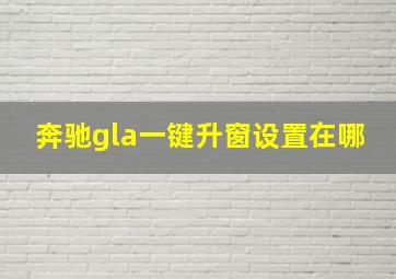 奔驰gla一键升窗设置在哪