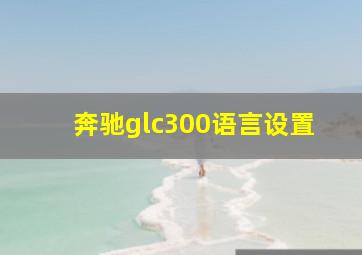 奔驰glc300语言设置