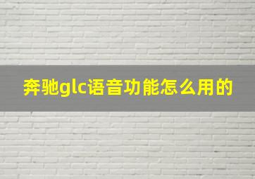 奔驰glc语音功能怎么用的