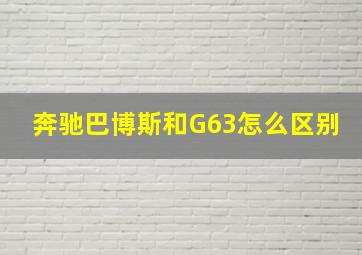 奔驰巴博斯和G63怎么区别