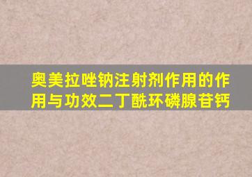 奥美拉唑钠注射剂作用的作用与功效二丁酰环磷腺苷钙