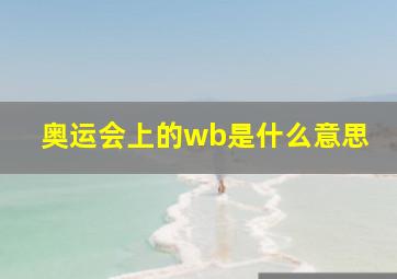 奥运会上的wb是什么意思