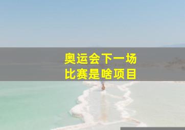 奥运会下一场比赛是啥项目