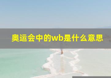 奥运会中的wb是什么意思