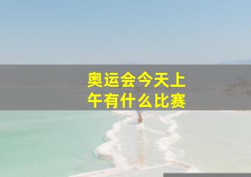 奥运会今天上午有什么比赛