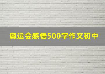 奥运会感悟500字作文初中