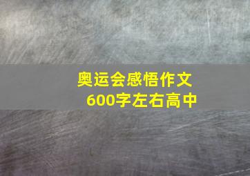 奥运会感悟作文600字左右高中