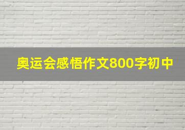 奥运会感悟作文800字初中