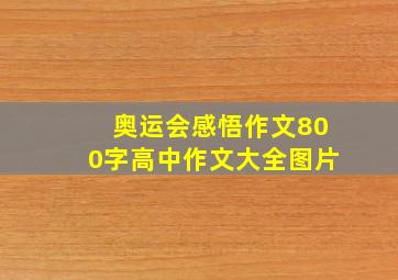 奥运会感悟作文800字高中作文大全图片