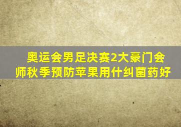 奥运会男足决赛2大豪门会师秋季预防苹果用什纠菌药好