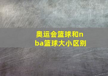 奥运会篮球和nba篮球大小区别