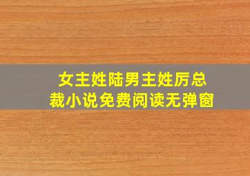 女主姓陆男主姓厉总裁小说免费阅读无弹窗