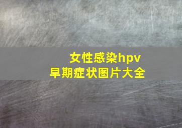 女性感染hpv早期症状图片大全