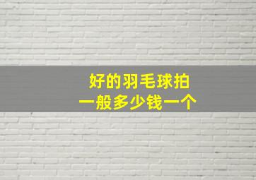 好的羽毛球拍一般多少钱一个