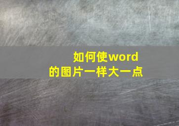 如何使word的图片一样大一点