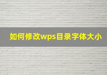 如何修改wps目录字体大小