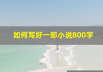 如何写好一部小说800字