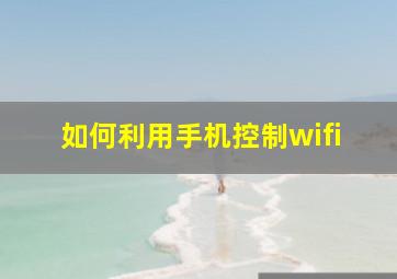 如何利用手机控制wifi