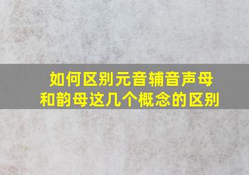 如何区别元音辅音声母和韵母这几个概念的区别