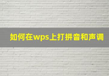 如何在wps上打拼音和声调