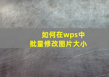 如何在wps中批量修改图片大小