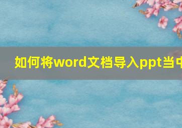 如何将word文档导入ppt当中